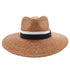 Walrus Hats Natural Raffia Straw Fedora Hat w/ Black & White Band